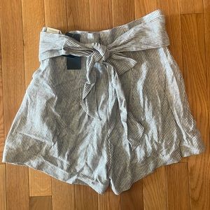 Abercrombie & fitch striped linen paper bag shorts sz S